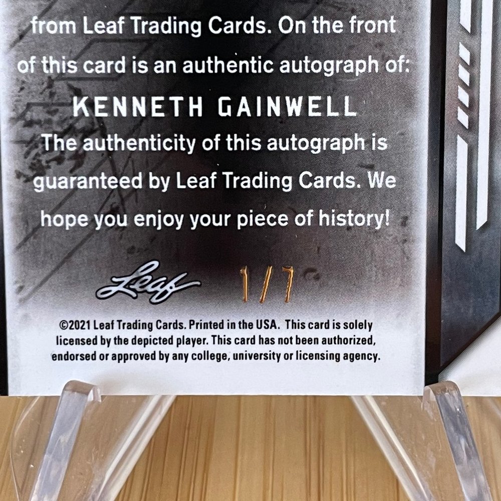 2021 Kenneth Gainwell Leaf Metal Purple Mojo Auto 1/7 Card #BA-KG1 - Picture 5 of 5